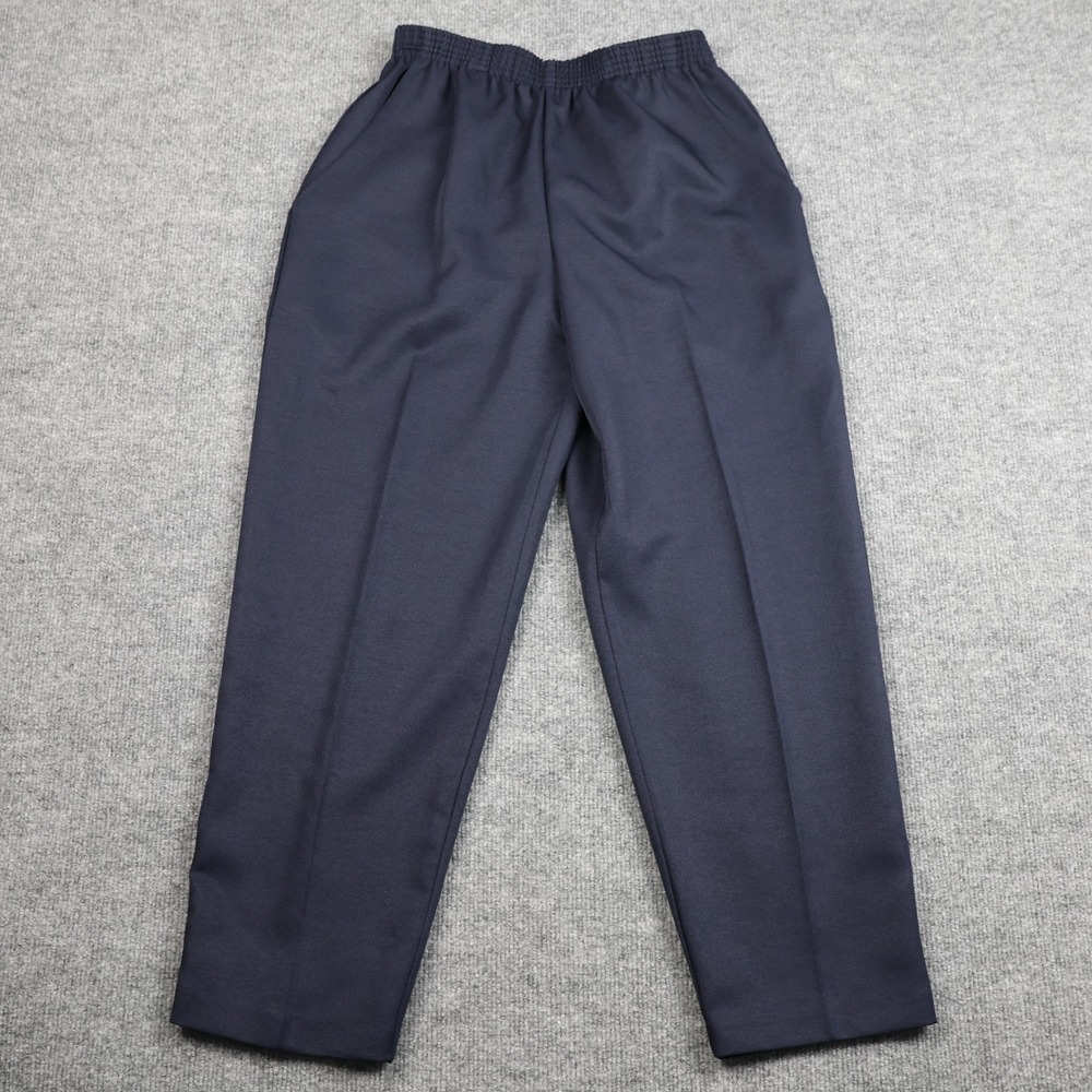 Briggs Petite Pants Womens 8P‎ Navy Blue Elastic Waist Pull On Slacks Made USA